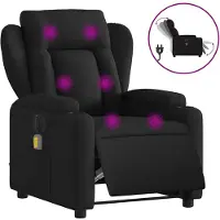 vidaXL Massagestoel elektrisch verstelbaar stof zwart
