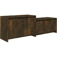 vidaXL Tv-meubel 146,5x35x50 cm bewerkt hout gerookt eikenkleurig