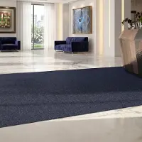 Floordirekt Vuilvangmat Hong Kong - Veelzijdig Inzetbaar - Antislip - Blauw - 100 x 500 cm - Stevig & Onderhoudsvriendelijk voor Binnen & Entree