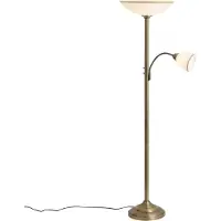 QAZQA Klassieke vloerlamp brons met opaalglas 2-lichts - Katarina