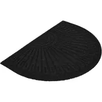 KOTARBAU Droogloopmat, Schoonloopmat, Deurmat, Polyester + Gummi, 60 x 90 cm, Grijs, Halfcirkel, Inloopmat, Deurmat Antislip, Vuilvanger, voor Binnen, Entreemat