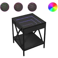 vidaXL Nachtkastje met Infinity LED 40x40x49 cm zwart