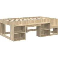 vidaXL Kinderbedframe met opbergruimte Sonoma Eiken 98,5 x 200 cm