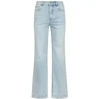 Smashed Lemon Dames flared jeans in lichtblauw |