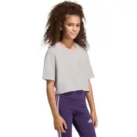 Adidas Everyday Glam Cropped Graphic T-shirt Met Korte Mouwen Grijs 13-14 Years Meisjes