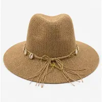 HS Strohoed Cowboy met Schelpenband - Meerdere Kleuren - Tan