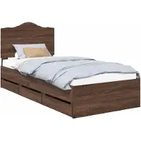 vidaXL Bedframe met lade Bruine eik 75 x 190 cm Ingenieurshout