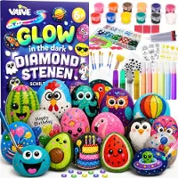 VAIVE Stenen Schilderen 2109-delig – Glow in the Dark Happy Stones Knutsel Pakket – Knutselen - Knutselset voor Meisjes & Jongens - Knutselpakketten