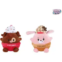 VAN MANEN knuffelbeer cupcake pluche roze 14cm speelgoed.