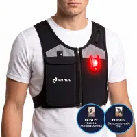 Vitalic Reflecterend Hardloopvest met telefoonhouder en verlichting 1 St