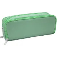 Soho - Luxe Etui Allround XL - Pennenzak - Penetui - Voorzien van dubbelvak - Met interne organizer - 22x10cm - GB STRIPES - Groen