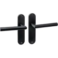 Intersteel Deurkruk Jura basic op schild ovaal 185x41mm blind mat zwart
