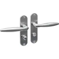Intersteel deurklink Jupiter basic op ovaal schild 185x41mm WC63/8 mm rvs