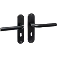 Intersteel Deurkruk Luzern basic op schild ovaal 185x41mm sleutelgat 56mm mat zwart