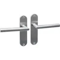 Intersteel deurklink Jura basic op ovaal schild 185x41mm blind rvs