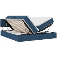 vidaXL LED opbergbed met matras Blauw 180 x 200 cm Stof