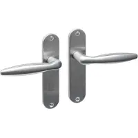 Intersteel Deurkruk Jupiter basic op schild ovaal 185x41mm blind RVS geborsteld