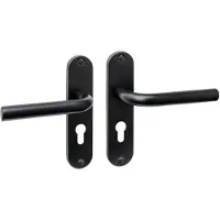Intersteel Deurkruk Luzern basic op schild ovaal 185x41mm profielcilinder 55mm mat zwart