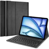 Just in Case tablet Hoes met Toetsenbord geschikt voor iPad Air 11 inch (2025) M3 / Air 11 inch (2024) M2 - QWERTY Spanish Bluetooth Keyboard Case - Zwart