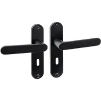 Intersteel Deurkruk Sora basic op schild ovaal 185x41mm sleutelgat 56mm mat zwart
