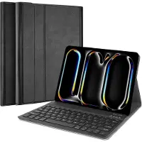Just in Case tablet Hoes met Toetsenbord geschikt voor iPad Pro 11 (2025 / 2024) M5 / M4 - QWERTY Portuguese Bluetooth Keyboard Case - Zwart
