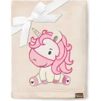 Be Mammy Babydeken - Dekbed - Kinderdeken - Wiegdeken - Dekentje Baby - 76 x 102 cm - Beige - eenhoorn - BE-BE20-168-BBL