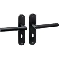 Intersteel Deurkruk Jura basic op schild ovaal 185x41mm sleutelgat 56mm mat zwart