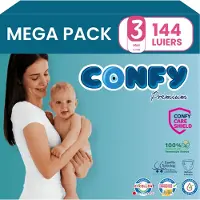 Confy Premium - Luiers Maat 3 (4-9kg) - 144 Luiers - Mega Pack