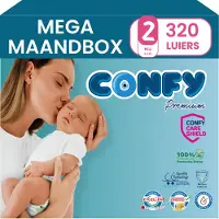 Confy Premium - Luiers Maat 2 (3-6kg) - 320 Luiers - Mega MaandBox