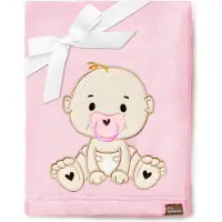 Be Mammy Babydeken - Dekbed - Kinderdeken - Wiegdeken - Dekentje Baby - 76 x 102 cm - Poeder roze - meisje - BE-BE20-168-BBL