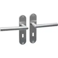Intersteel deurklink Jura basic op ovaal schild 185x41mm SL56 rvs