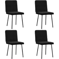 vidaXL Eetkamerstoelen 4 st fluweel zwart