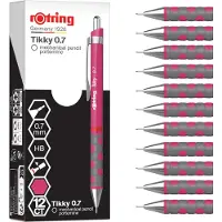 Rotring Tikky vulpotlood | HB, 0,7 mm | Magenta-huls (roze) | Lichtgewicht met rubberen grip | 12 stuks