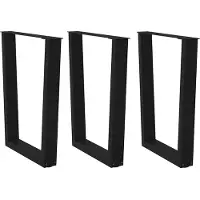 vidaXL Eettafelpoten 3 st V-vormig 70x(72-73,3) cm staal zwart