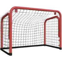 vidaXL Hockeydoel met net 68x32x47 cm staal en polyester rood en zwart