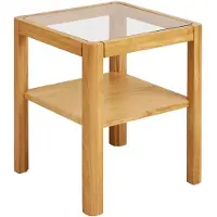 Ebuy24 Bijzettafel Lourmarin - Rond Naturel Hout - Ø40x45cm