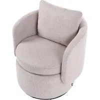 Beliani HORSENS - Draaifauteuil - Beige - Polyester