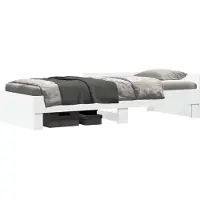 vidaXL Bedframe met Hoofdbord Wit 80 x 200 cm Bewerkt hout
