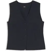 BOSS Slim-fit gilet van stretchcrêpe met krijtstrepen Maat 46
