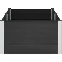 vidaXL Verhoogde plantenbak Zwart 200 x 100 x 54 cm WPC en Aluminium