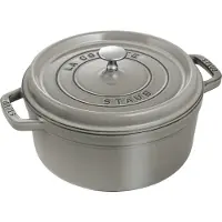 Staub Ronde Cocotte 24 cm - grafietgrijs 3,8 l