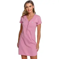 Doctor Nap Katoenen Nachthemd Borstvoeding Zwangerschap TCB.9505 Blush Rose 42 / XL