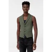 John Varvatos Woodward Vest - Slim Fit Peak Lapel Vest Moss Green Maat: 54 | Gilets Outlet | Heren | Groen
