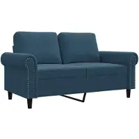 vidaXL Tweezitsbank 120 cm fluweel blauw