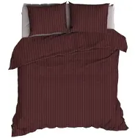 Satin d'or Satijnstreep Dekbedovertrek - Lits-jumeaux - 240x200/220 cm - Mokka