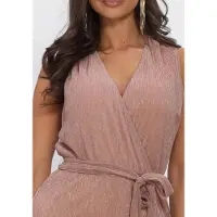 Freebird Dames Jumpsuits F-jer-plisse-lurex-26-2 - Zand - Maat XS