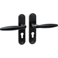 Intersteel Deurkruk Jupiter basic op schild ovaal 185x41mm profielcilinder 55mm mat zwart