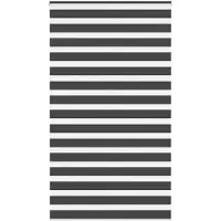 vidaXL Zebra rolgordijn 125x230 cm stofbreedte 120,9 cm zwart