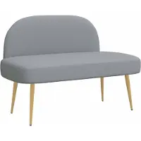 vidaXL Gevuld bankje met rugleuning Lichtgrijs 110 x 60 x 76 cm
