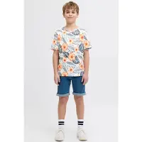 JJ REBEL JUNIOR T-shirt blauw Jongens Katoen Ronde hals All over print - maat 128